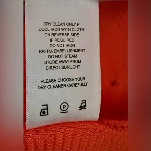 SUPER RARE Aje Raffia Trimmed Ribbed Stretch Knit Midi Dress Orange Size XXS. - Picture 11 of 12